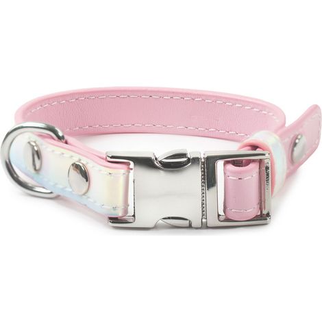 1,5 x 28-38 cm collare: Collare in similpelle effetto olografico con fibbia in metallo Tokyo per cani