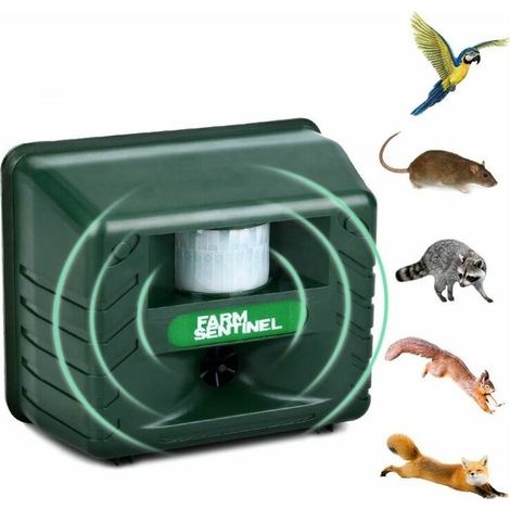 Ultraschall-Vogelabwehrgerät für den Außenbereich, Ultraschall-Haustierabwehrgerät mit Bewegungsmelder und Blinklicht (1/5)