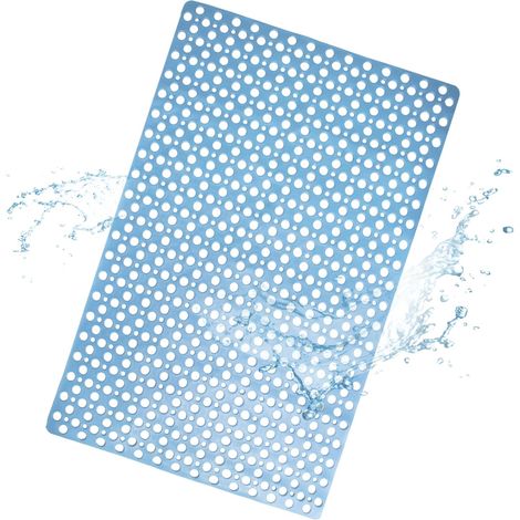 Alfombrilla antideslizante para baño, alfombrilla de ducha de TPE con ventosas y orificios de drenaje, azul, 43 x 75 cm. (1/5)