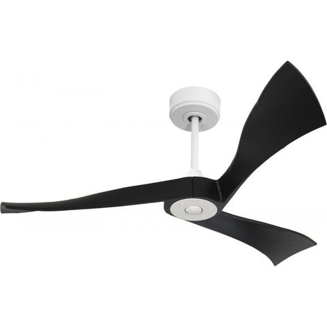 Twist , Ventilateur déstratificateur d'air, pales bois laquées noires 132 Cm, moteur blanc sans lumière