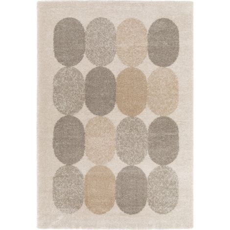 MAYA LUDIQUE - Tapix doux design géométrique moderne beige multi 160x230 (1/5)