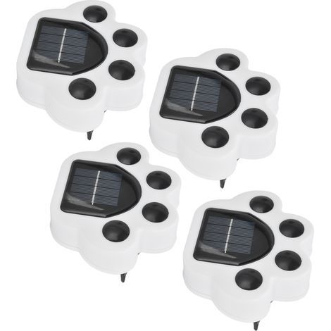 4er-Pack LED-Solarleuchten in Pfotenform mit Erdungsstecker für Garten, Hof, Rasen und Landschaft – warmes Licht (1/5)