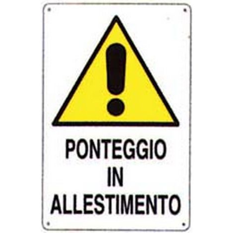 10PZ CARTELLO "PONTEGGIO IN ALLESTIMENTO" - cm.50x70h.