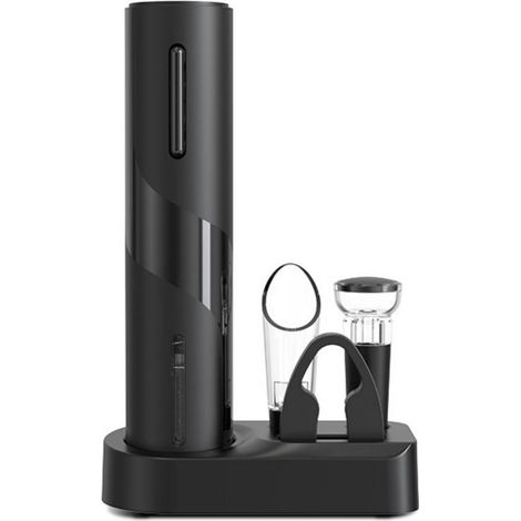 Abrelatas Eléctrico - Abrebotellas Automático De Acero Inoxidable - 21,15 X 4,7 Cm - Batería Recargable - Compatible Con Botellas De Vino Estándar - Set De 4 Accesorios (1/5)