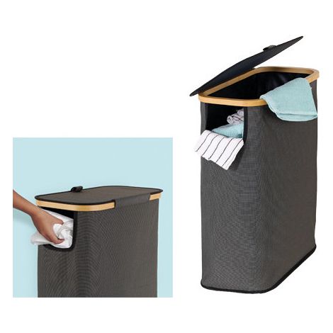 Panier à linge slim – Dimensions 23x45x58,5 cm – Design gain de place – Générique