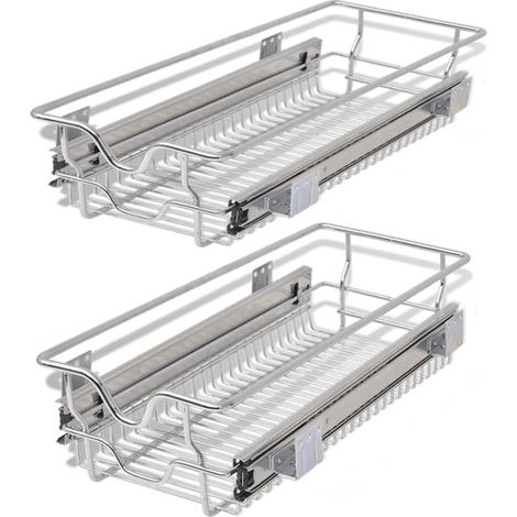 INLIFE Panier en treillis métallique 2 pcs 300 mm Argenté (1/5)