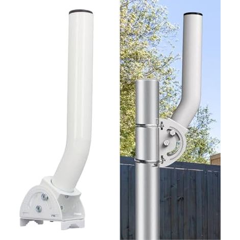 Kit de sur Poteau en J pour Antenne Satellite, Support de Universel sur Poteau en J pour Antenne Parabolique Rectangulaire V2, Idéal pour Installation (1/5)