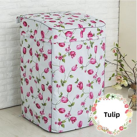 (Rouge, 56x60x93cm) Housse anti-poussière rabattable pour machine à laver, protection solaire et protection UV.