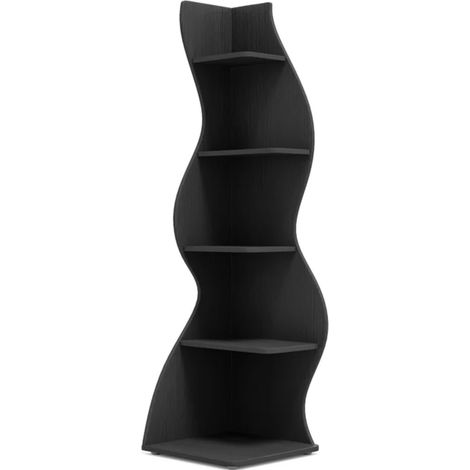 Estantería esquinera de madera de 5 niveles negra 50 x 50 x 182,5 cm MODENUIT (1/5)