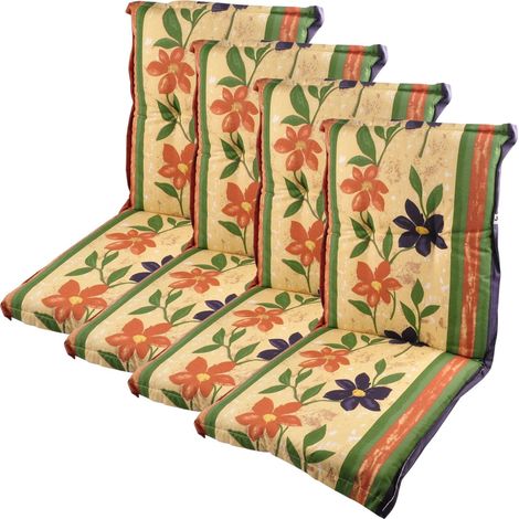 4x Polsterauflage Niedriglehner Gartenstühle Sitzkissen Sesselauflage Auflage (1/2)