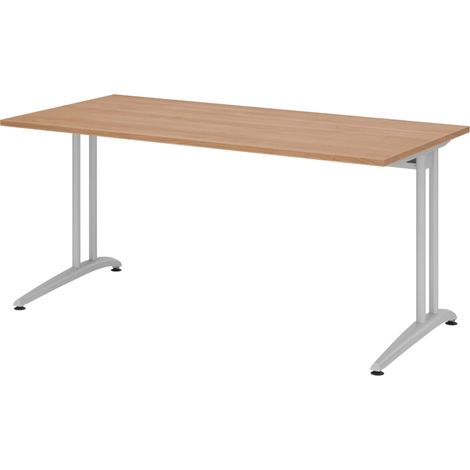 bümö Schreibtisch Serie-B Rechteck: 160 x 80 cm  Nussbaum