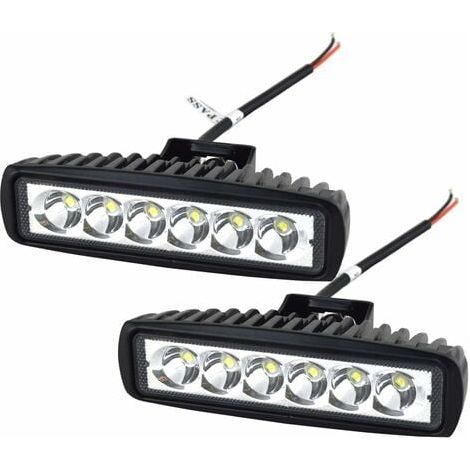 Phare de Travail LED Barre LED 12V 18W 15cm Projecteur LED Voiture Etanche IP67 Spot Feux Antibrouillard LED Feux de Travail pour 4x4 Moto Voiture Camion Tracteur SUV Bateau (1/4)