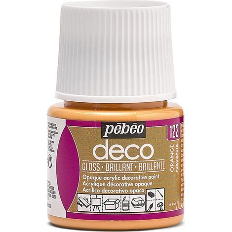 Peinture acrylique - Pébéo - Déco - Orange - 45 ml - Finition mat (1/4)