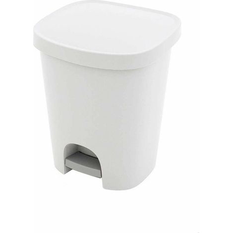 Cestino a pedale in plastica da 25 litri 25 litri bianco