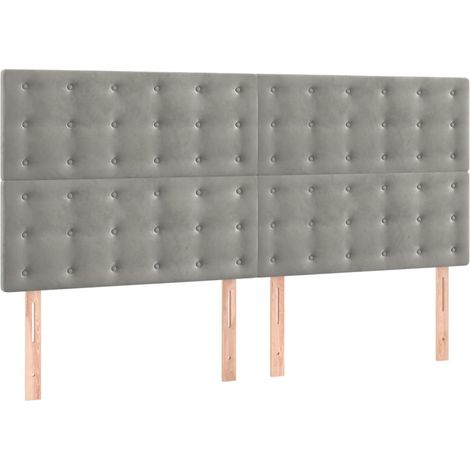 Maison Exclusive - Testiera Grigio Chiaro 200x5x118/128 cm Velluto