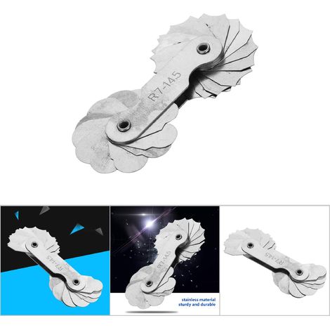 Jauge de filet de rayon en acier inoxydable, outil de mesure convexe concave interne externe (R7-14.5MM) (1/5)