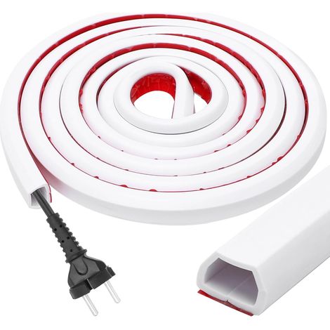Self-Adhesive Mini Cable Duct 15 x 10 mm Flexible 3 m Grey No Drilling Cable Duct for Hiding 1 Cable Space-Saving Cable Tidy (1/5)