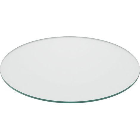 1 Plaque Verre Ronde Diamètre 50 Cm Épaisseur 8 Mm Transparente Pour Table Et Cheminée