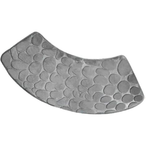 Tapis De Douche - Polyester Antidérapant Design Incurvé - Pour Baignoire Et Salle De Bain - 1 Pièce (1/5)