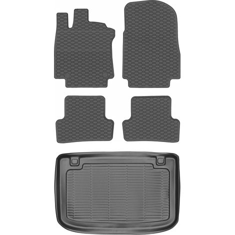 Juego de alfombrillas de goma para Renault Clio IV Hatchback (2012-2019) + alfombrilla para el maletero.