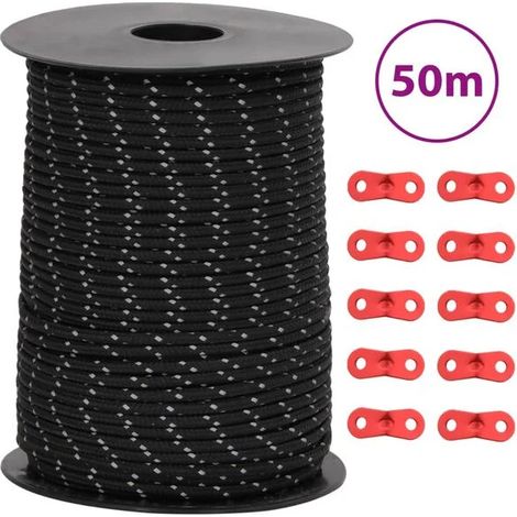 Cordes de traction pour tente avec bandes réfléchissantes et une clé (1/5)