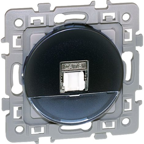 Prise RJ45 UTP Cat.6 (grade 1) - SQUARE Anthracite - Eur'Ohm