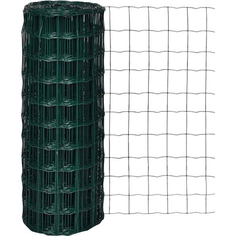 vidaXL Panneaux de clôture Fer revêtu de PVC Vert (1/4)