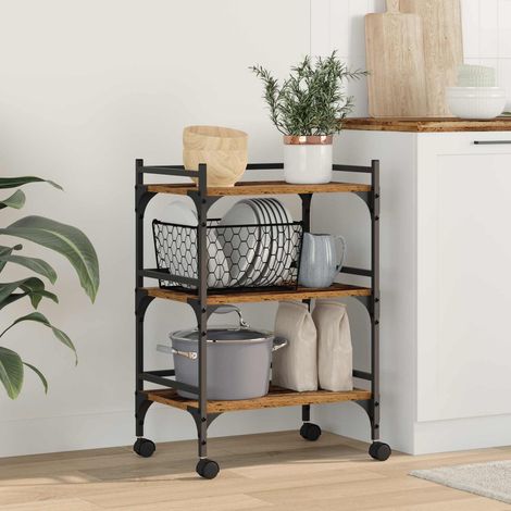 vidaXL  Kitchen Trolley  Old Wood 50 x 35 x 75.5 cm Engineered Wood
