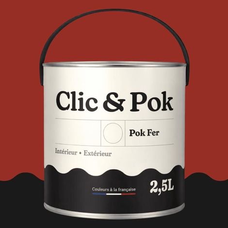 Peinture Fer Antirouille – Métal Extérieur Intérieur, Satinée, Protection Rouille - 2,5L - RAL 3013 - Rouge tomate (1/4)