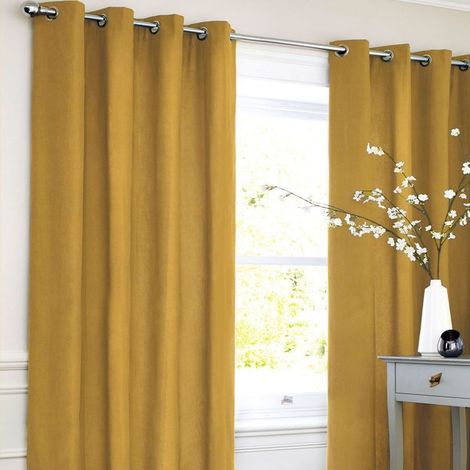 COTTON LOOK - Rideau en polycoton jaune 140x250 (1/4)