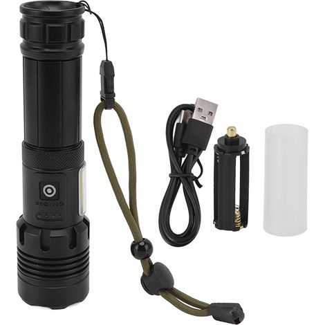 torche LED rechargeable USB avec zoom indicateur de (1/5)