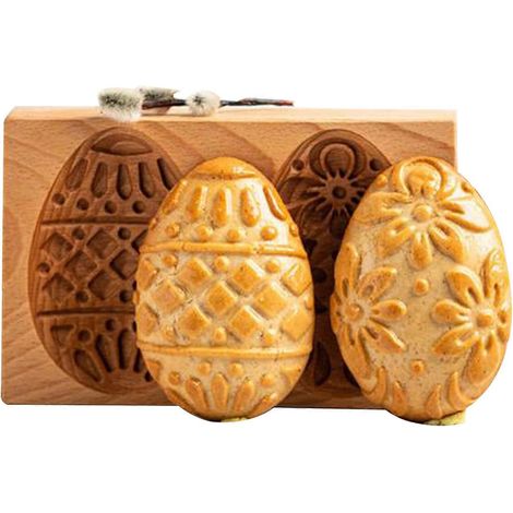 Moule à biscuits en bois gravé, presse à estampiller pour pain d'épices, emporte-pièce artisanal pour cookies, outil DIY de pâtisserie, kit de décoration pour biscuits faits main (1/5)