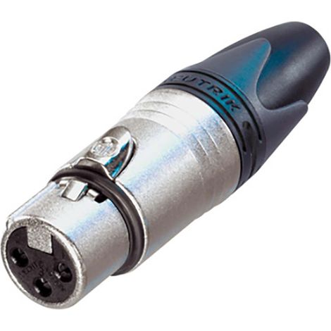 Conector de cable hembra de 3 pines con carcasa de niquel y contactos plateados
