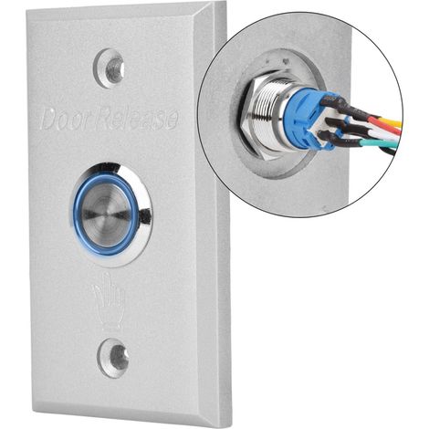 Système de contrôle d'accès de porte avec bouton de sortie et interrupteur à voyant lumineux (1/5)