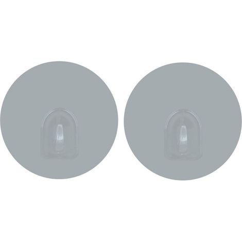 Lot de 2 crochets rond muraux repositionnables Gris clair MSV (1/2)