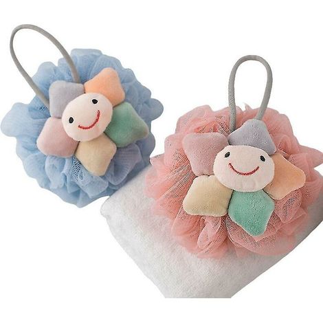 2pc Boule de bain pour enfants Fleur de bain Belle baignoire Dessin animé Super Doux Grand (1/5)