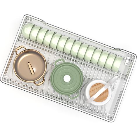 Organisateur de placard extensible à deux niveaux, panier coulissant, panier coulissant durable pour tiroir de cuisine et de salle de bain (1/5)