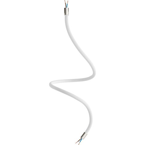 Kit Creative Flex tubo flessibile di estensione rivestito in tessuto RM01 Bianco con terminali metallici  Titanio satinato - 90 cm