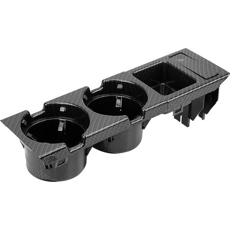 Porte-gobelet + plateau à monnaie style carbone pour console centrale, compatible BMW Série 3 E46 (51168217953, 51168217955) (1/5)