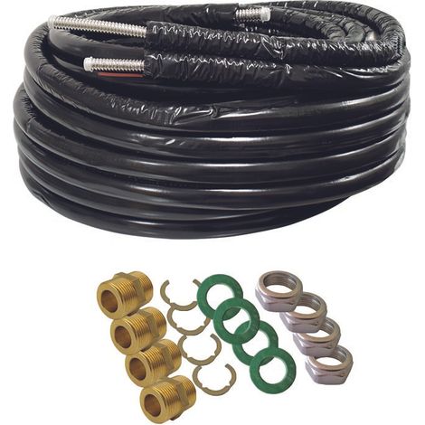 Kit de manguera solar doble de acero inoxidable aisi 316l con racores - kit fertwin manguera+racores fertwin 3/4 "dn16 x