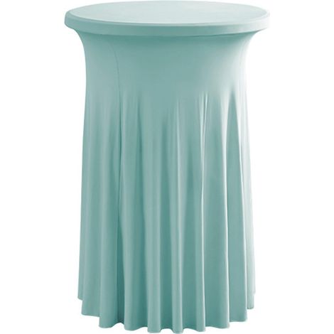 Gonna elastica rotonda per tavolo da cocktail, 61x109 cm, copritavolo alto aderente, ideale per matrimoni, feste di compleanno (verde) (1/4)