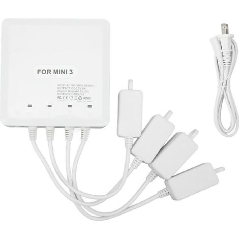 Chargeur de batterie drone 4 voies station de charge UAV avec port USB pour DJI Mini 3 Pro prise US 100-240V (1/5)