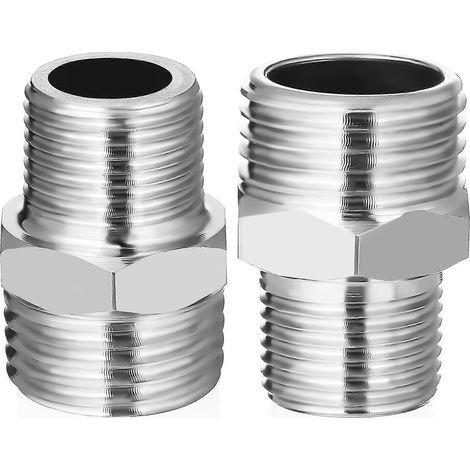 Adaptateur pour nettoyeur haute pression, réducteur mâle-mâle en acier inoxydable pour plomberie, lot de 10 pièces (1/5)