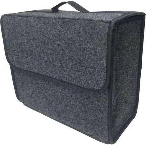 Organisateur de coffre ® - Compact - Pliable - Sac de courses - Organisateur de voiture - Sac de rangement - Boîte de rangement pour coffre - Gris (1/5)