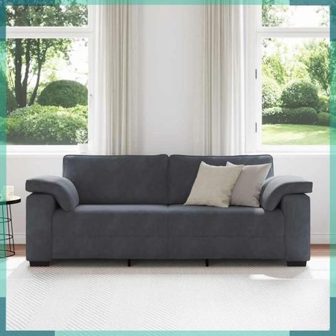 4105278 Canapé à 3 places gris foncé 220x77x82 cm velours (1/5)