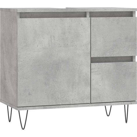 Maison Exclusive - Badschrank Betongrau 65x33x60 cm Holzwerkstoff