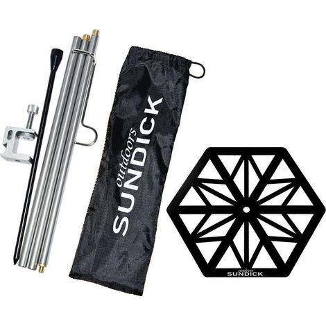 Trépied léger, pince de table et support de fixation au sol pour mât de lampe, support de bureau pour mât de lampe avec décapsuleur, outils pour mât de lampe de camping