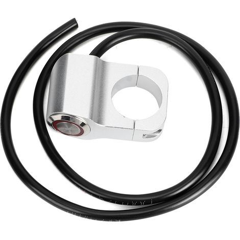 Projecteurs en acier étanches 25mm/0,98 pouces, interrupteur de phare de guidon pour moto vélo argent