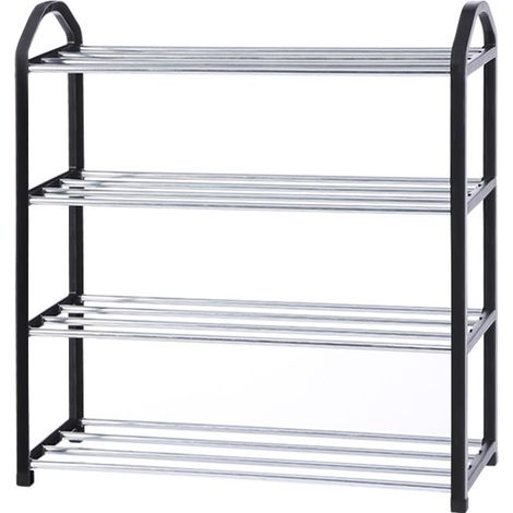 4-tier shoe rack, black - small size 45cm Household narrow storage cabinet with multiple layers of dust-proof storage cabinet and shoe rack at the entrance (1/5)