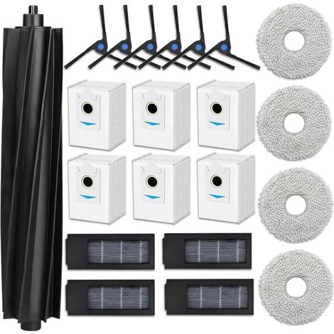 Zubehör für Ecovacs Deebot X2/ X2 Omni/ X2 Pro/ DEX86 Staubsauger, 1 Hauptbürste, 4 Wischmopps, 4 Filter, 6 Seitenbürsten, 6 Ersatz-Staubsaugerbeutel (1/4)
